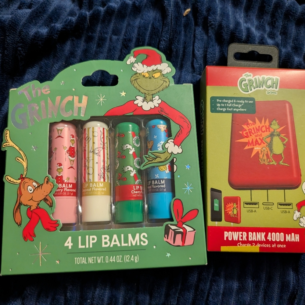 New Grinch Power Bank And Lip Balm